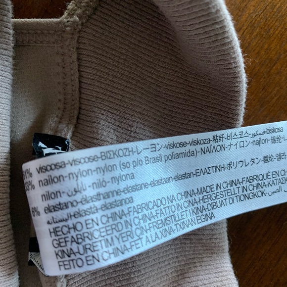 Zara Nude Ribbed Mock Neck Bodysuit - Picture 4 of 9